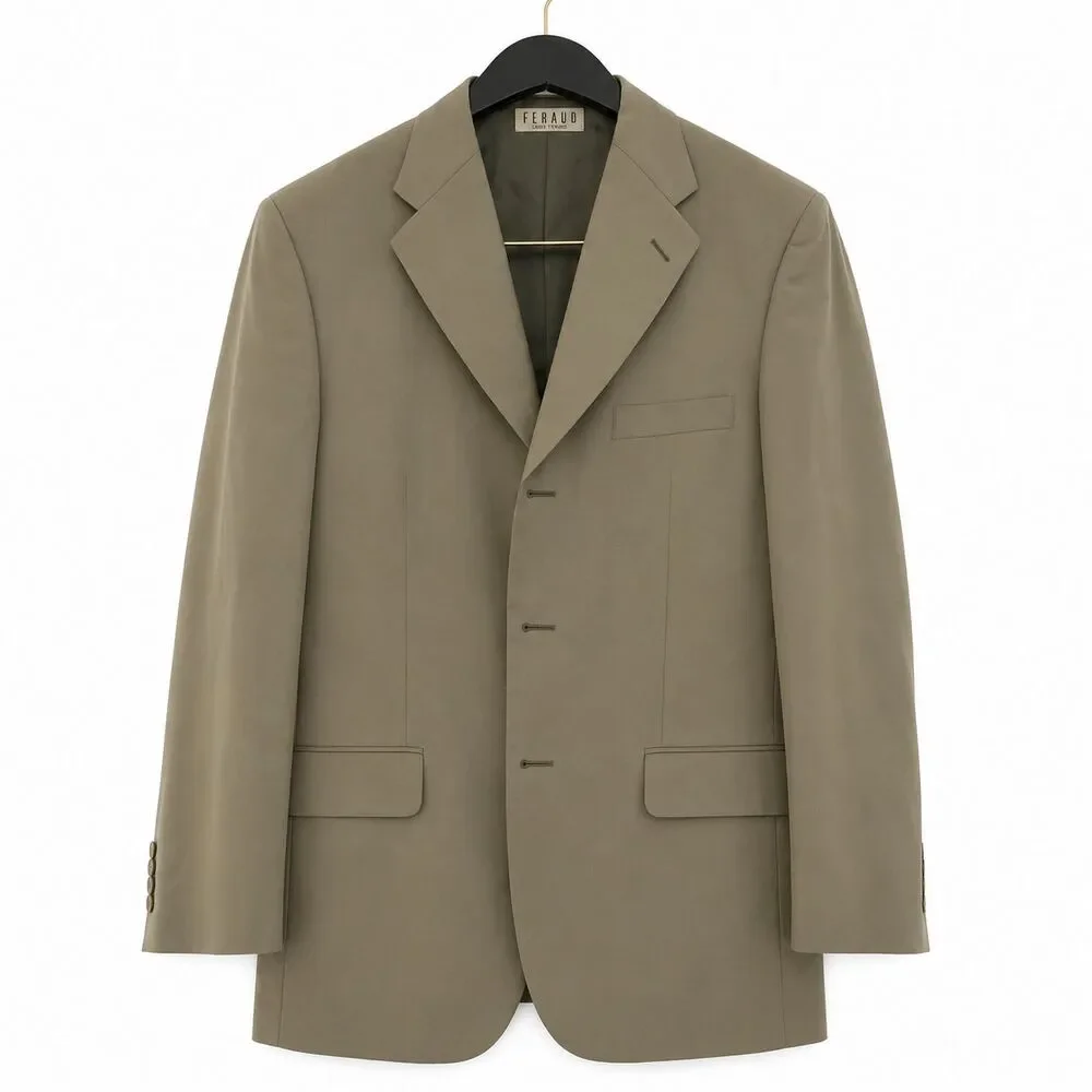 Louis Feraud Men’s Olive 100% Wool Blazer Sport Coat 39R 3 Button